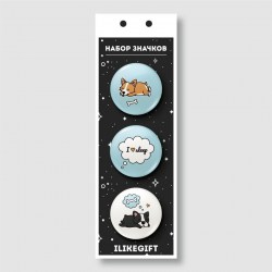 Набор металлических значков Алеф 15336 "Sleeping Dog" /3шт/