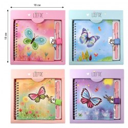 Набор подарочный Алеф Р21548-16 "Бабочки" (блокнот с замком и ручкой)