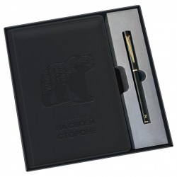 Набор подарочный БиДжи DuA5_67143 "На своей стороне" черный, кожзам (ежедневник А5+ручка) 385005