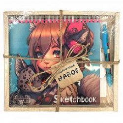 Набор подарочный Centrum 75506 "Аниме" 190*190мм, 48л. (Скетчбук+ручка)