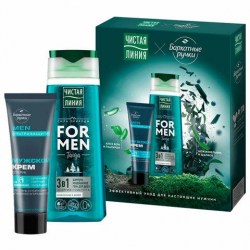 Набор подарочный мужской /шампунь/гель для душа "Чистая линия" 250мл+крем для рук "Бархатные ручки 
