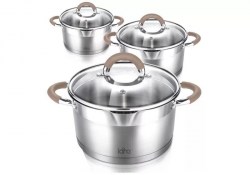 Набор посуды Lara LR02-119 Берлин кастрюли: 1,7 л, 3,1 л, 5,5 л; 3 крышки