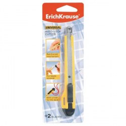 Нож канц.  9мм ErichKrause 19150 Universal Autolock в блистере желтый