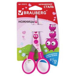 Ножницы 13,0см Brauberg 232272 Kid Series "Поросята" закругленные