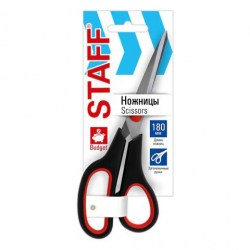 Ножницы 18,0мм Staff 238944 черно-красные, резиновые вставки