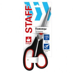 Ножницы 19,5мм Staff 238945 черно-красные, резиновые вставки