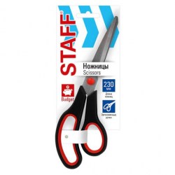 Ножницы 23,0мм Staff 238946 черно-красные, резиновые вставки