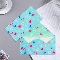 Открытка-конверт для денег Сима 00171/9668550 "Универсальный!" сердечки, голубой фон 16,5х8см 00171