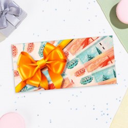 Открытка-конверт для денег Сима 10157804 "Универсальный" желтый бант 16х8см 