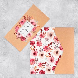 Открытка-конверт для денег Сима 9512224 "Подарок" цветы, ручная работа