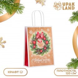 Пакет подарочный 10576042 "С Новым годом" 18х8х25см