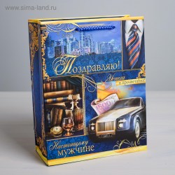 Пакет подарочный 1502991 "Успехов и процветания" МS 18*23*8см