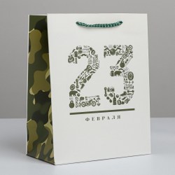 Пакет подарочный 5187553 "23 февраля" MS 18*23*10см вертикальный