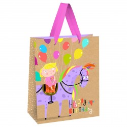 Пакет подарочный MESHU MS_51787 "Happy Birthday. Unicorn" 26*32*12см крафт 354567