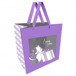 Пакет подарочный MESHU MS_51923 "Cat" с окошком 20*20*10см 354638