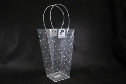 Пакет подарочный МШ 10393-6 "Для цветов" с ручками, прозрачный 250х250х220мм