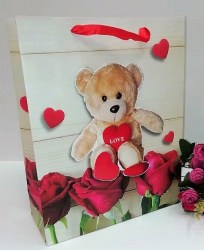 Пакет подарочный МШ 653-M "Люкс" с ручками, ассорти 260х320х100мм