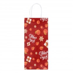 Пакет подарочный под бутылку Сима 9541192 "С Новым годом" 14*18*32см   
