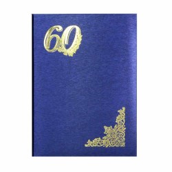Папка адресная "60 лет" А4 дизайнер матер (пухлая) шелк синий ПМ4011-104