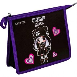 Папка д/тетрадей А5 deVente 8056421 "Anime Girl" 1 отделение, на молнии