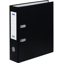 Папка-файл 80мм OfficeSpase 80мм бумвинил с карманом, черная 340063