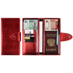 Папка Феникс 48393 органайзер д/путешествий НАППА КРАСНЫЙ МЕТАЛЛИК 110х220мм