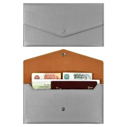 Папка Феникс 48412 органайзер д/путешествий НАППА СЕРЕБРЯНЫЙ МЕТАЛЛИК 227х110мм