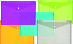 Папка на кнопке А4 Centrum 80024 прозрачная, 160мкм, ассорти