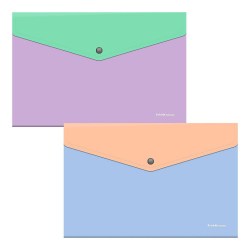 Папка на кнопке А4 ErichKrause 61149 непрозрачная ассорти Matt Pastel Bloom, дополнительный карман