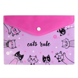 Папка на кнопке А5 Феникс 53189 "Коты" 180мкм