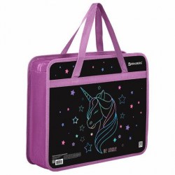 Папка-сумка А4 Brauberg 273369 "Radiant unicorn" 80мм, на молнии с ручками 