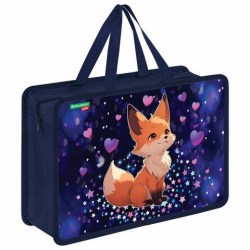 Папка-сумка А4 Brauberg 273375 "Fairy fox" 100мм, на молнии с ручками 