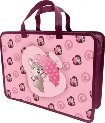 Папка-сумка А4 Lamark DC0035-09 "Милашка" 1 отд. 70мм, на молнии с ручками 