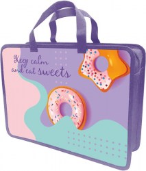 Папка-сумка А4 Lamark DC0035-13 "So Sweety" 1 отд. 70мм, на молнии с ручками 