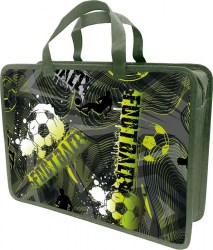 Папка-сумка А4 Lamark DC0035-20 "Football time" 1 отд. 70мм, на молнии с ручками 
