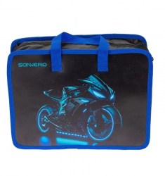 Папка-сумка Sanvero FL2002 "Мотоцикл" 100мм, на молнии с ручками 