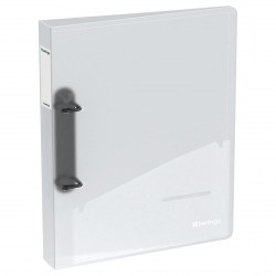 Папка зажим 2 кольца 40мм А4 Berlingo RB4_24991 No Secret, внутрен. карман, полупрозр/белая 338212