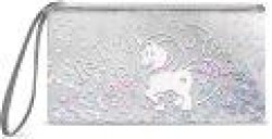 Пенал Феникс 48853 "Серебряный единорог" 20*10см, кожзам+пайетки на молнии