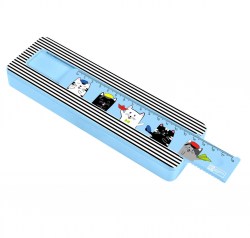 Пенал Феникс 53903 "Коты" с линейкой 21*6*2,5см, пластик