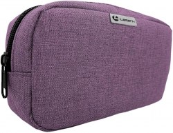 Пенал Lamark 0024 косметичка, 1 отделение на молнии, Лен фиолетовый, 210*110*45мм