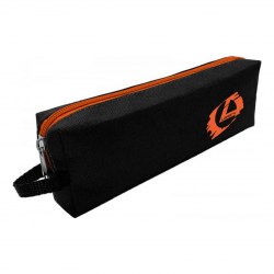 Пенал Lamark 0028 с ручкой, 1 отделение, оранжевая молния, черный 21*7*3,5см