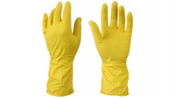 Перчатки латексные хозяйственные латексные желтые XL DGL019P (АДМ)