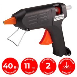 Пистолет клеевой Brauberg 670323 для стержня 11мм, 40Вт блистер