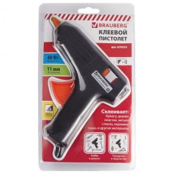 Пистолет клеевой Brauberg 670323 для стержня 11мм, 40Вт блистер