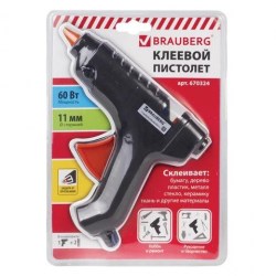 Пистолет клеевой Brauberg 670324 для стержня 11мм, 60Вт