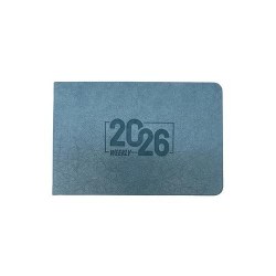 Планинг А6+ 2026г. Альфа-Тренд 310110 "Бергамо" серый, на резинке, тв. переплет, 64л, ляссе