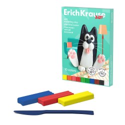 Пластилин 10цв. ErichKrause 61327  Baby 130г. восковой, мягкий, со стеком