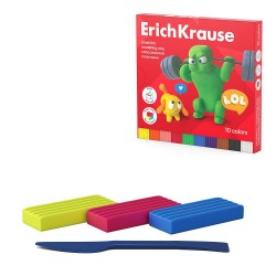 Пластилин 10цв. ErichKrause 61346 Jolly Friends 180г. со стеком