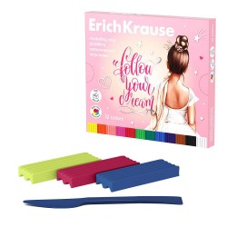 Пластилин 12цв. ErichKrause 61776 "Пуанты" 180г, со стеком