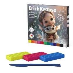 Пластилин 12цв. ErichKrause 62975 Magic Pet, 180г. со стеком